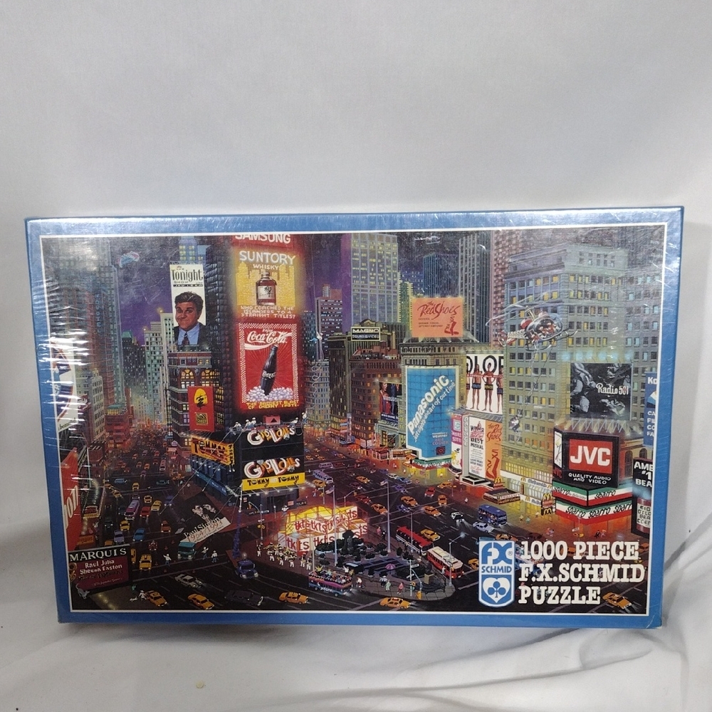 NIB F.X. Schmid 1000 Piece Puzzle An Evening In Times Square, New York #90077